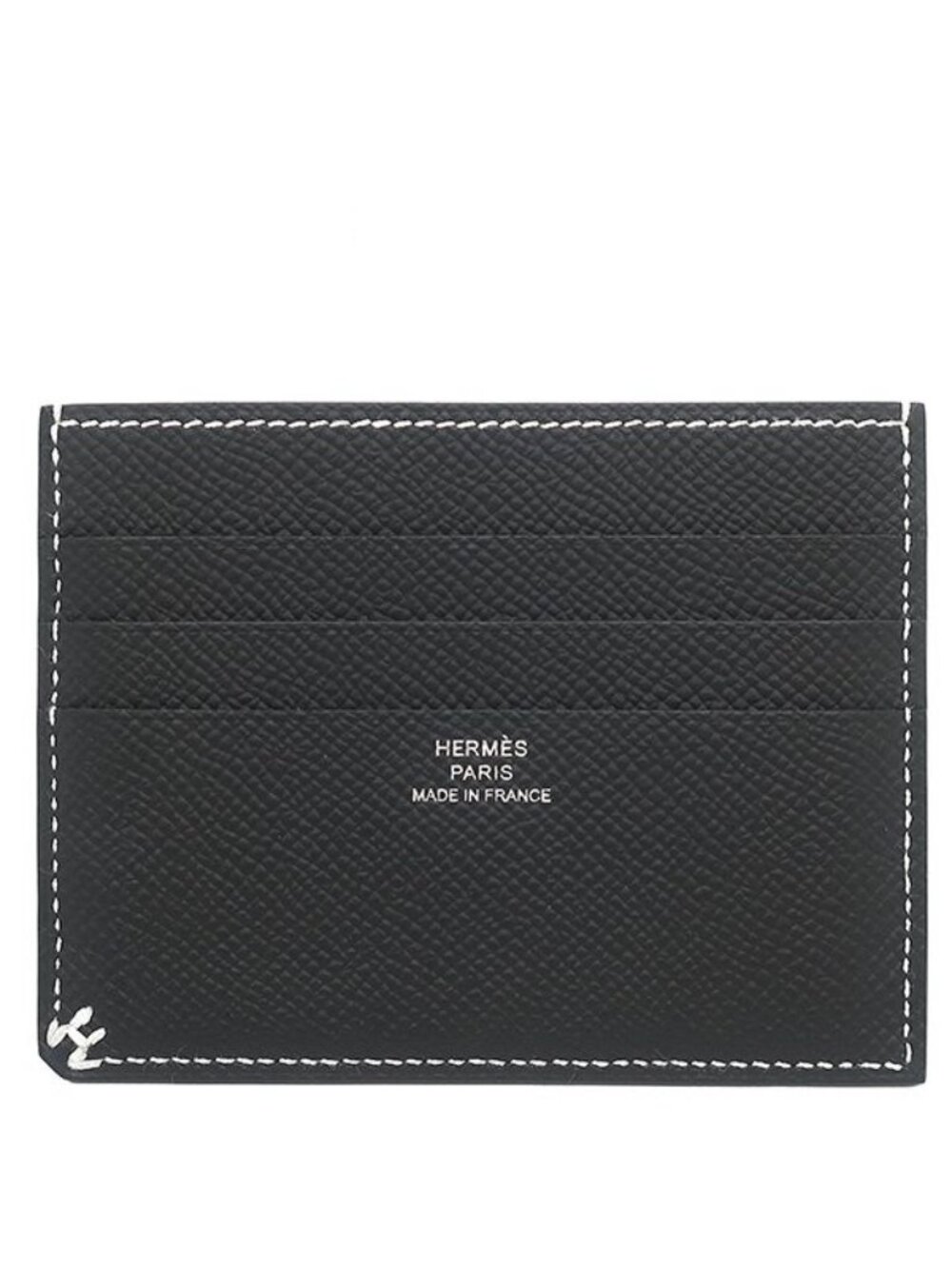 Hermes Card Case H Sellier Veau Epsom Black H Motif